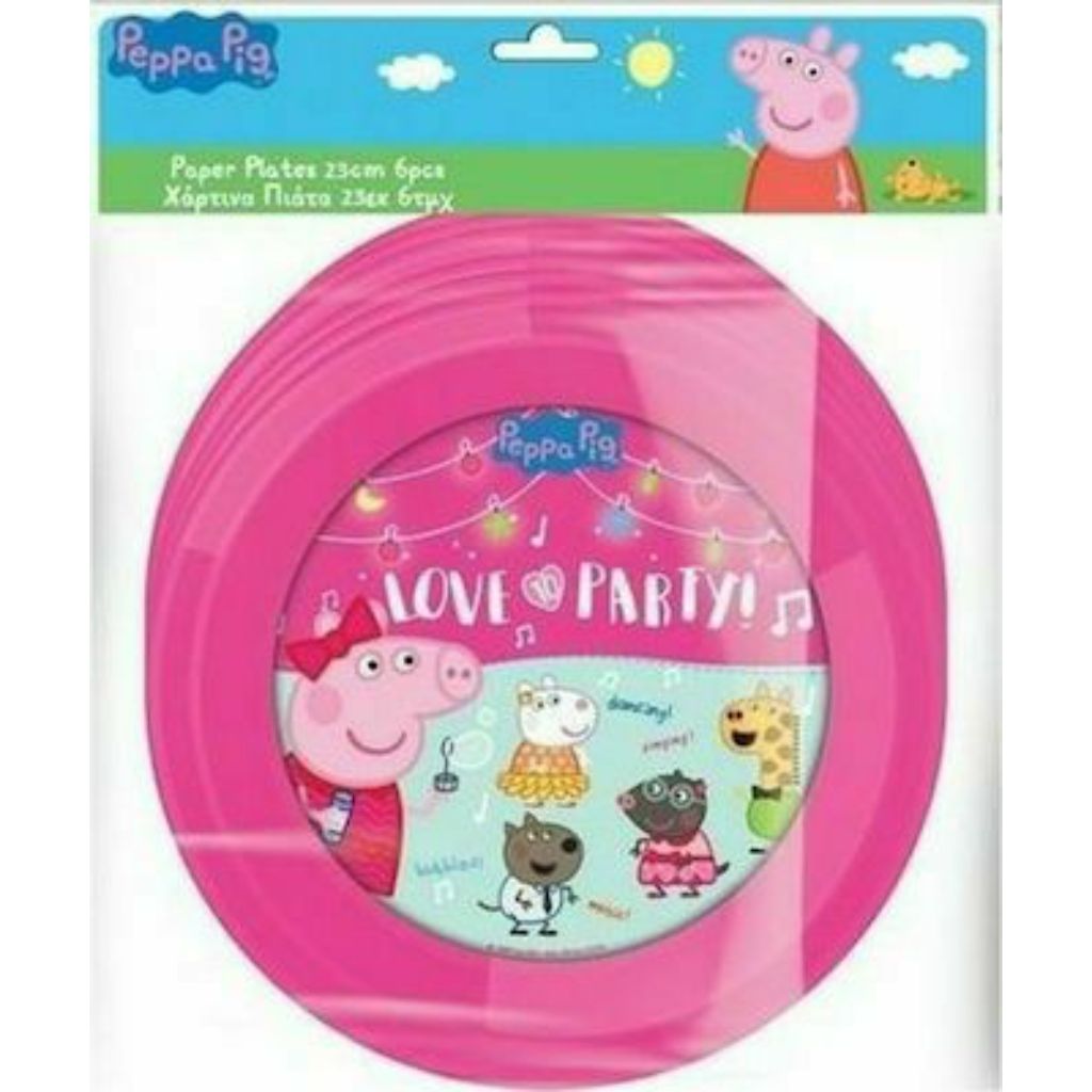 ΠΙΑΤΑ ΧΑΡΤΙΝΑ 23EK 6ΤΕΜ PEPPA PIG