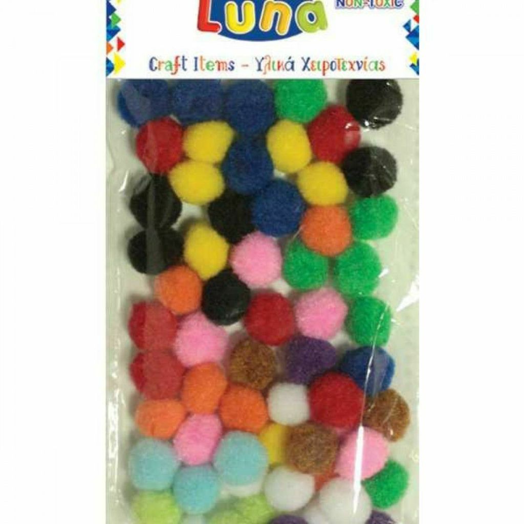 ΠΟΜ ΠΟΜ 15mm 60TEM 12 ΔΙΑΦΟΡΑ ΧΡΩΜΑΤΑ LUNA